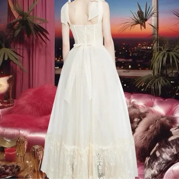 🩷DOLLSKILL WIDOW DANCE WITH DEATH SLEEVELESS MAXI DRESS - IVORY🩷 - Picture 3 of 4